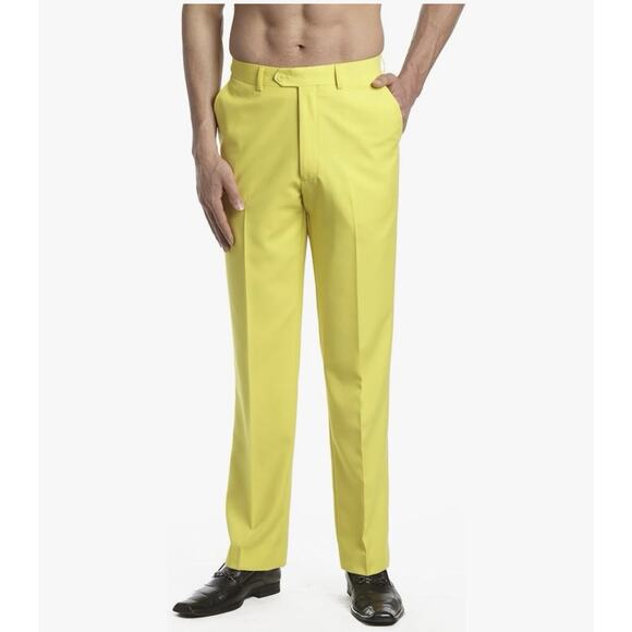 Concitor Mens Dress Pant Trousers Flat Front Solid Size 34 - Picture 1 of 8